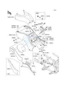 KVF 650 D ([BRUTE FORCE 650 4X4] (D6F-D9F) D7F drawing SIDE COVERS