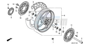 CB600F9 UK - (E / MKH) drawing FRONT WHEEL