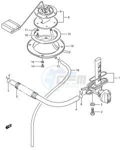 GSX600F (E28) Katana drawing FUEL COCK (MODEL J K)