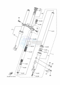 TT-R50E (2CJU) drawing FRONT FORK