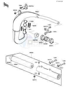 KX 250 C [KX250] (C2) [KX250] drawing MUFFLER -- 84 KX250-C2- -