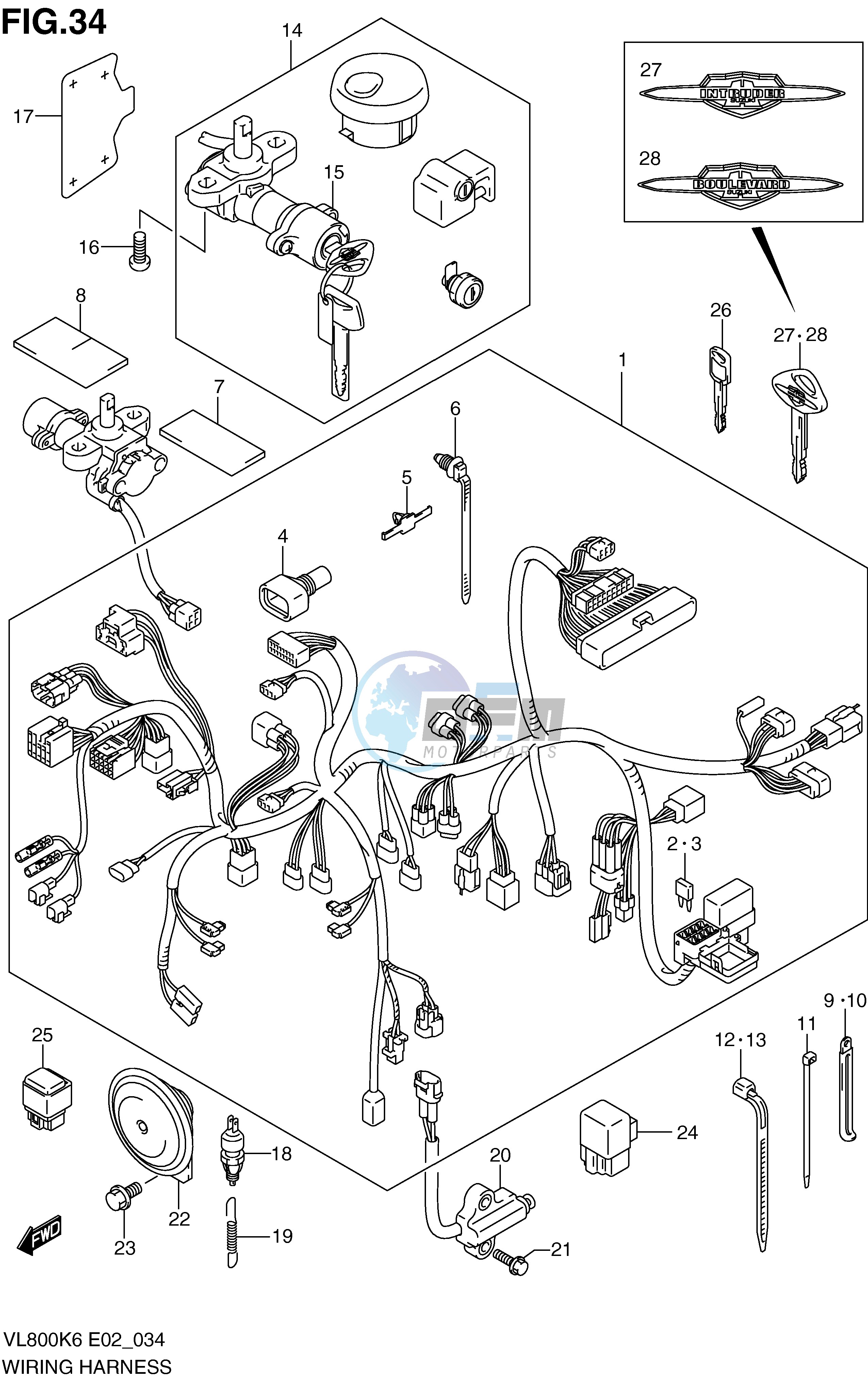 WIRING HARNESS (MODEL K6 K7 K8)