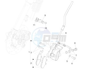 PRIMAVERA 150 4T 3V IE NOABS E3 (NAFTA) drawing Brakes pipes - Calipers