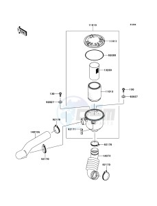 MULE_600 KAF400BFF EU drawing Air Cleaner-Belt Converter