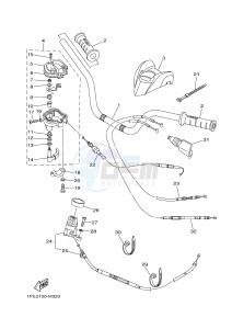 YFM700R YFM700RE RAPTOR 700R (1PE6 1PE7 1PE8) drawing STEERING HANDLE & CABLE