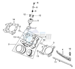 QUADLANDER 250 drawing CYLINDER MET PISTON / CYLINDER GASKETS TOP AND BOTTOM