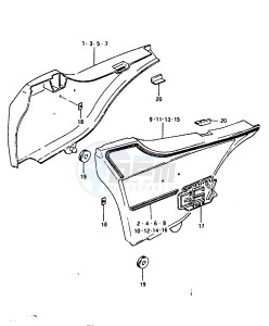 GSX1100 (T-X) drawing FRAME COVER (GSX1100T ET : 24L)