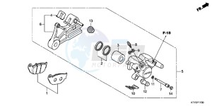 CBR125RTD CBR125RT UK - (E) drawing REAR BRAKE CALIPER