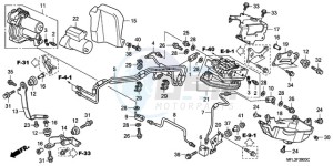 CBR1000RA9 UK - (E / ABS) drawing FRONT POWER UNIT/FRONT VA LVE UNIT