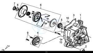 X'PRO 50 (45 Km/h) (AE05W9-EU) (E4) (L8-M1) drawing R. CRANK CASE