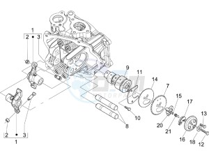 LXV 125 4T E3 drawing Rocking levers support unit