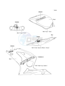 ZX 636 B [NINJA ZX-6R[ (B1-B2) [NINJA ZX-6R drawing DECALS-- RED- --- ZX636-B1- -