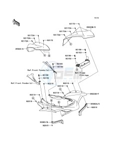 KFX450R KSF450BBF EU drawing Rear Fender(s)