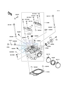 KFX450R KSF450BEF EU drawing Cylinder Head