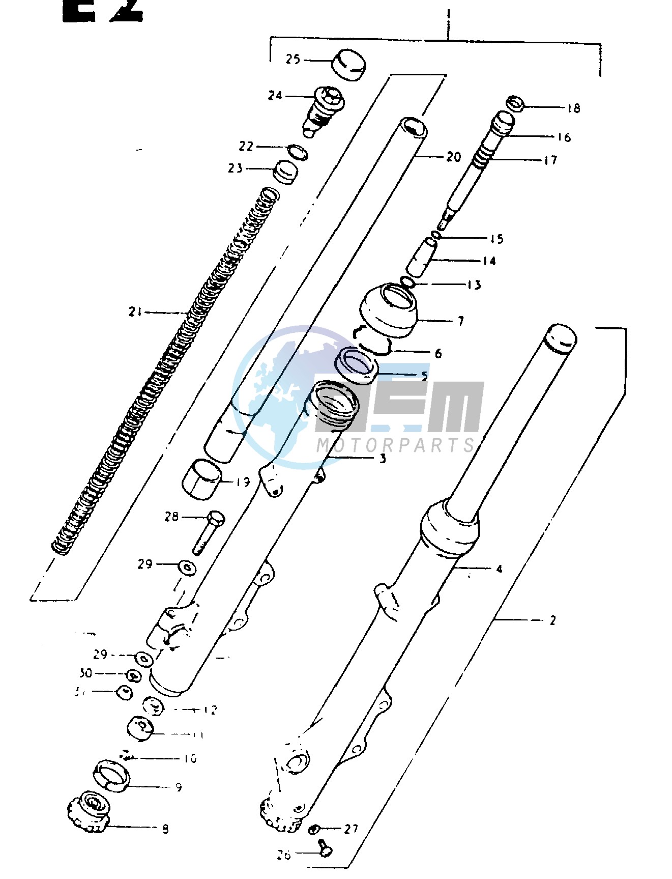 FRONT FORK (GSX1100ET F.NO.505168~ GSX1100EX)