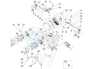 California 1400 Corazzieri 1380 drawing Front lights