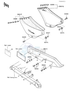 ZX 750 E [GPZ 750 TURBO] (E1-E2) [GPZ 750 TURBO] drawing SIDE COVERS_CHAIN COVER