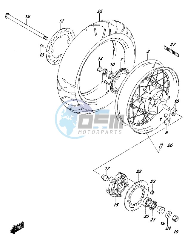 REAR WHEEL (DL650XAUEL7 E21)