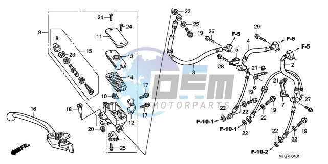 FR. BRAKE MASTER CYLINDER (CB600FA/FA3)