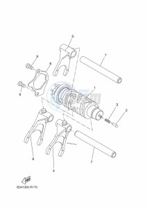 XSR700 MTM690D-U (BJY1) drawing SHIFT CAM & FORK