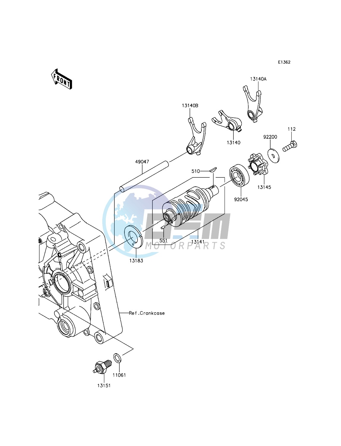 Gear Change Drum/Shift Fork(s)