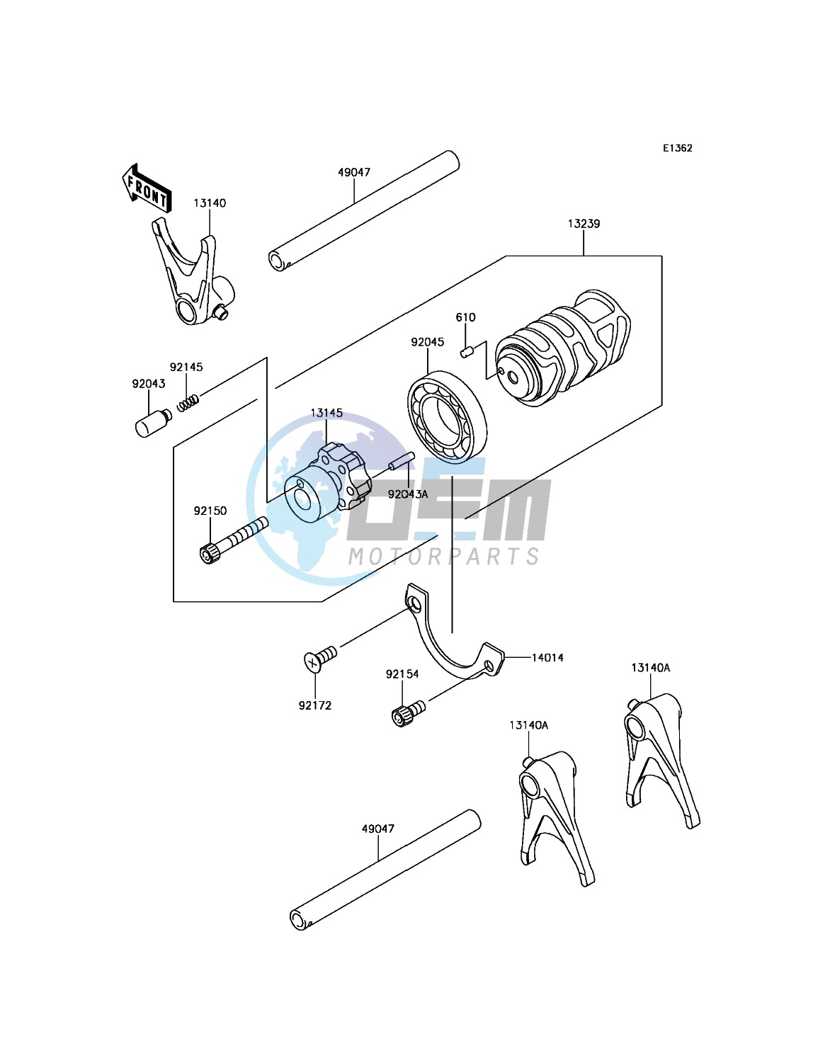 Gear Change Drum/Shift Fork(s)