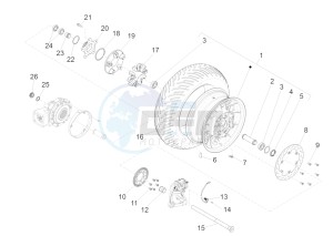 California 1400 Custom ABS 1380 USA-CND drawing Rear wheel