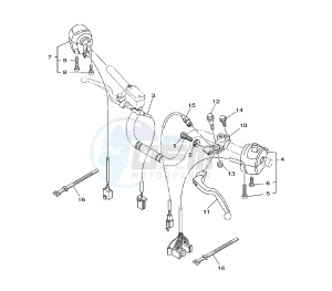 YBR 125 drawing HANDLE SWITCH AND LEVER