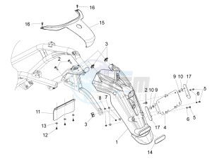 BV 350 4T 4V ie E3 ABS (USA) Usa drawing Rear cover - Splash guard