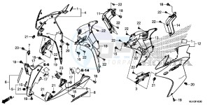 CBR500RF CBR500R UK - (E) drawing MIDDLE COWL