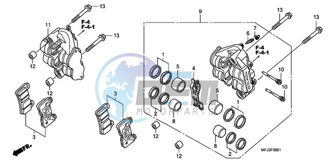 FRONT BRAKE CALIPER (CBR600RR9,A/RA9,A)