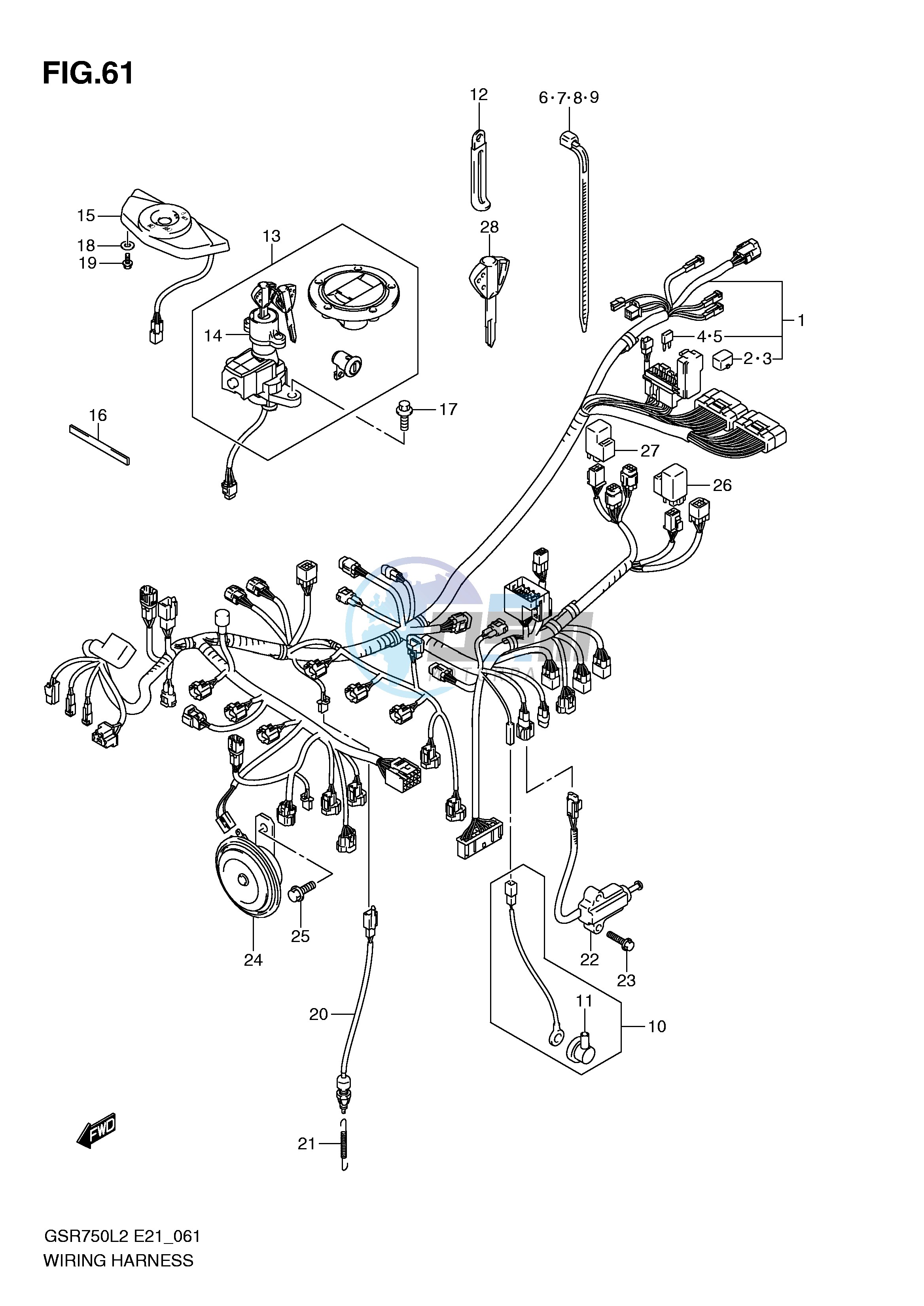 WIRING HARNESS (GSR750AL2 E21)