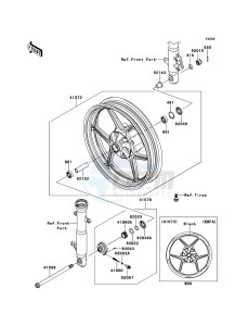 NINJA 250R EX250KBF GB XX (EU ME A(FRICA) drawing Front Hub