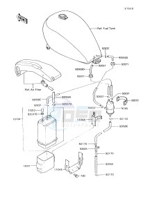 VN 750 A [VULCAN 750] (A10-A14) [VULCAN 750] drawing FUEL EVAPORATIVE SYSTEM