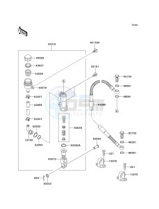 KX 100 A [KX100 MONSTER ENERGY] (A6F - A9FA) D6F drawing REAR MASTER CYLINDER