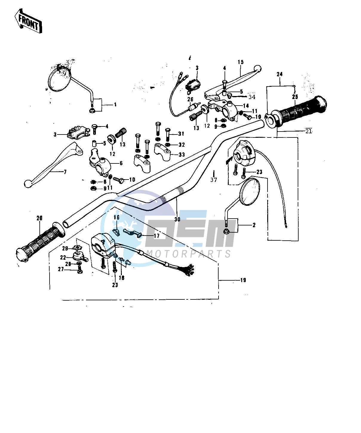 HANDLEBAR -- 74-75 F9-B_F9-C 350- -