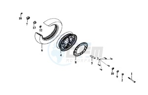 EURO MX 125 DUAL DISK 50 drawing FRONT WHEEL