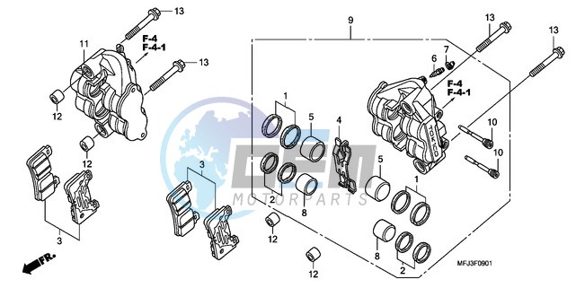 FRONT BRAKE CALIPER (CBR600RR9,A/RA9,A)