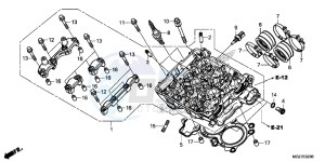 CB500XE CB500X ABS UK - (E) drawing CYLINDER HEAD