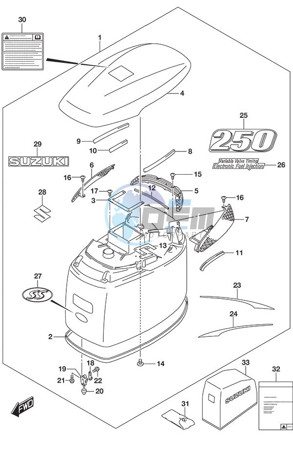 Engine Cover (Matte Black) (DF 250S)