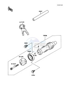 KAF 450 B [MULE 1000] (B1) [MULE 1000] drawing GEAR CHANGE DRUM_SHIFT FORK-- S- --- -003435- -