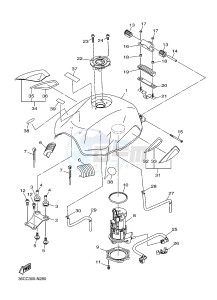 XJ6SA 600 DIVERSION (S-TYPE, ABS) (36D8 36DA) drawing FUEL TANK