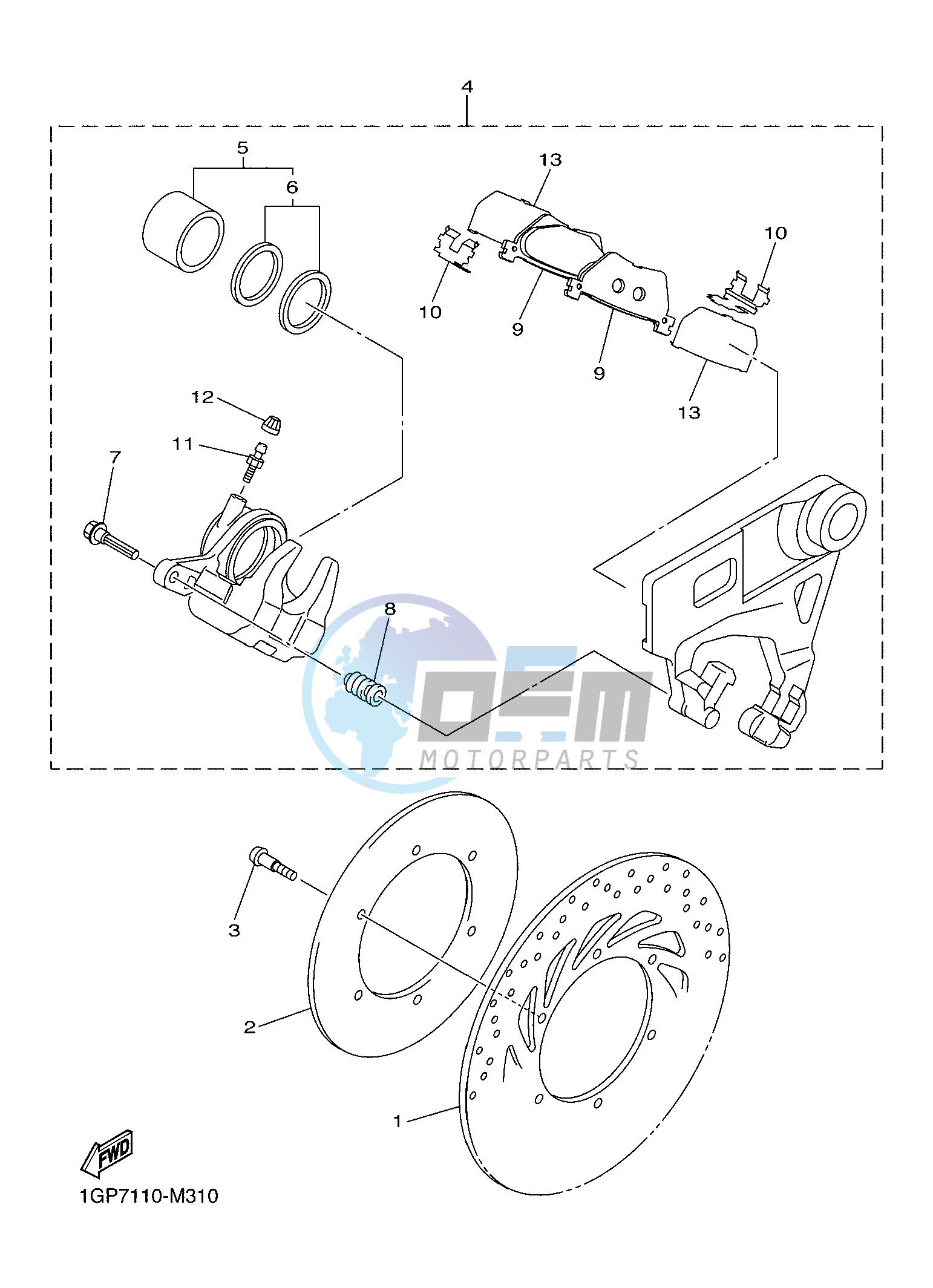 REAR BRAKE CALIPER