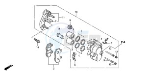 PES150R 125 drawing FRONT BRAKE CALIPER