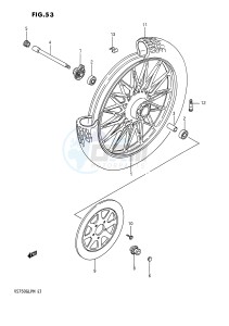 VS750GL (E1) INTRUDER drawing FRONT WHEEL (VS750GLEFH GLEPH)