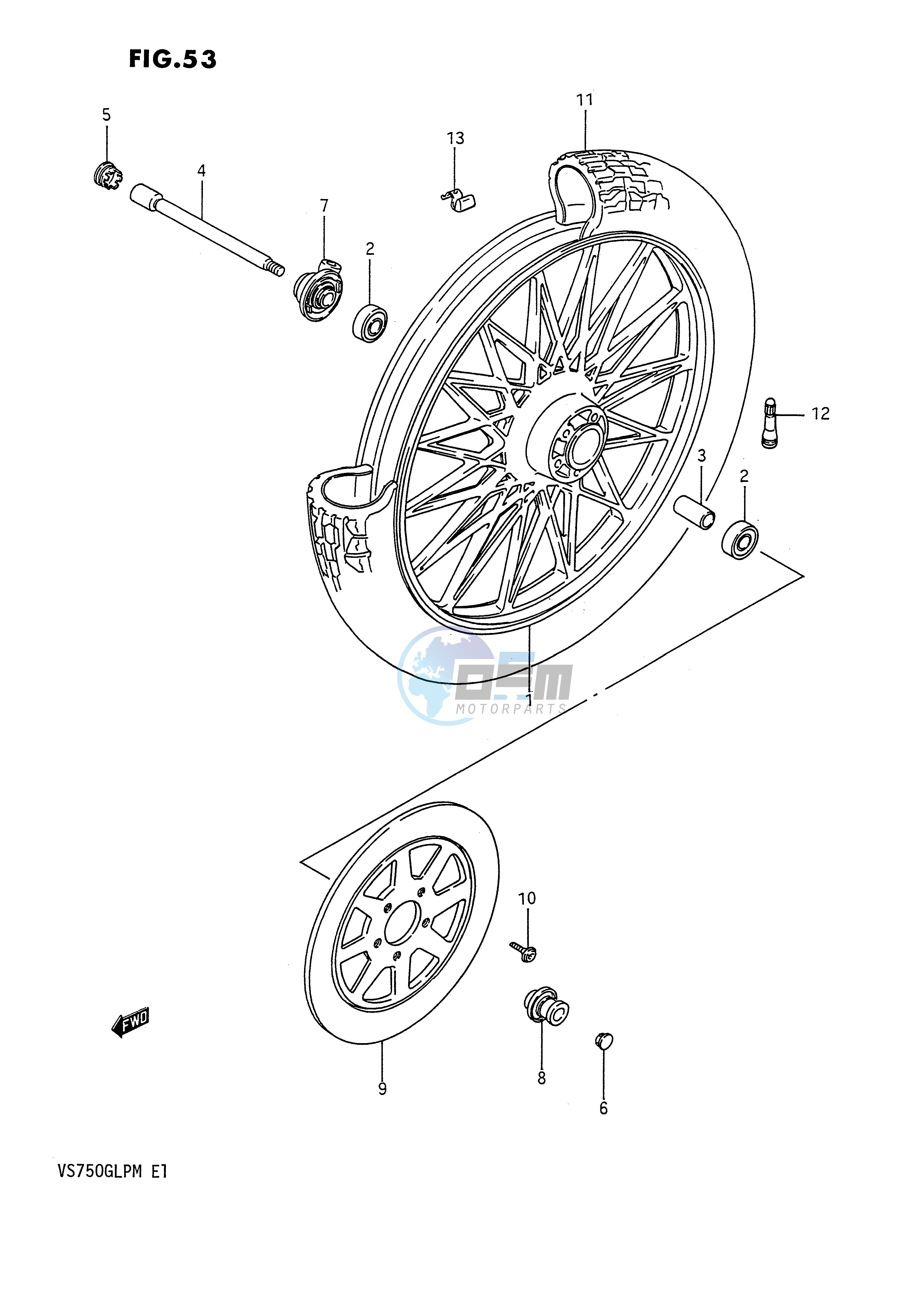 FRONT WHEEL (VS750GLEFH GLEPH)