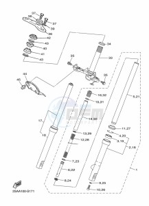 PW50 (2SAH) drawing FRONT FORK