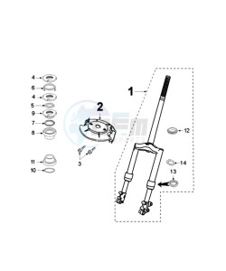 TKR BE drawing FRONT FORK / STEERINGHEAD