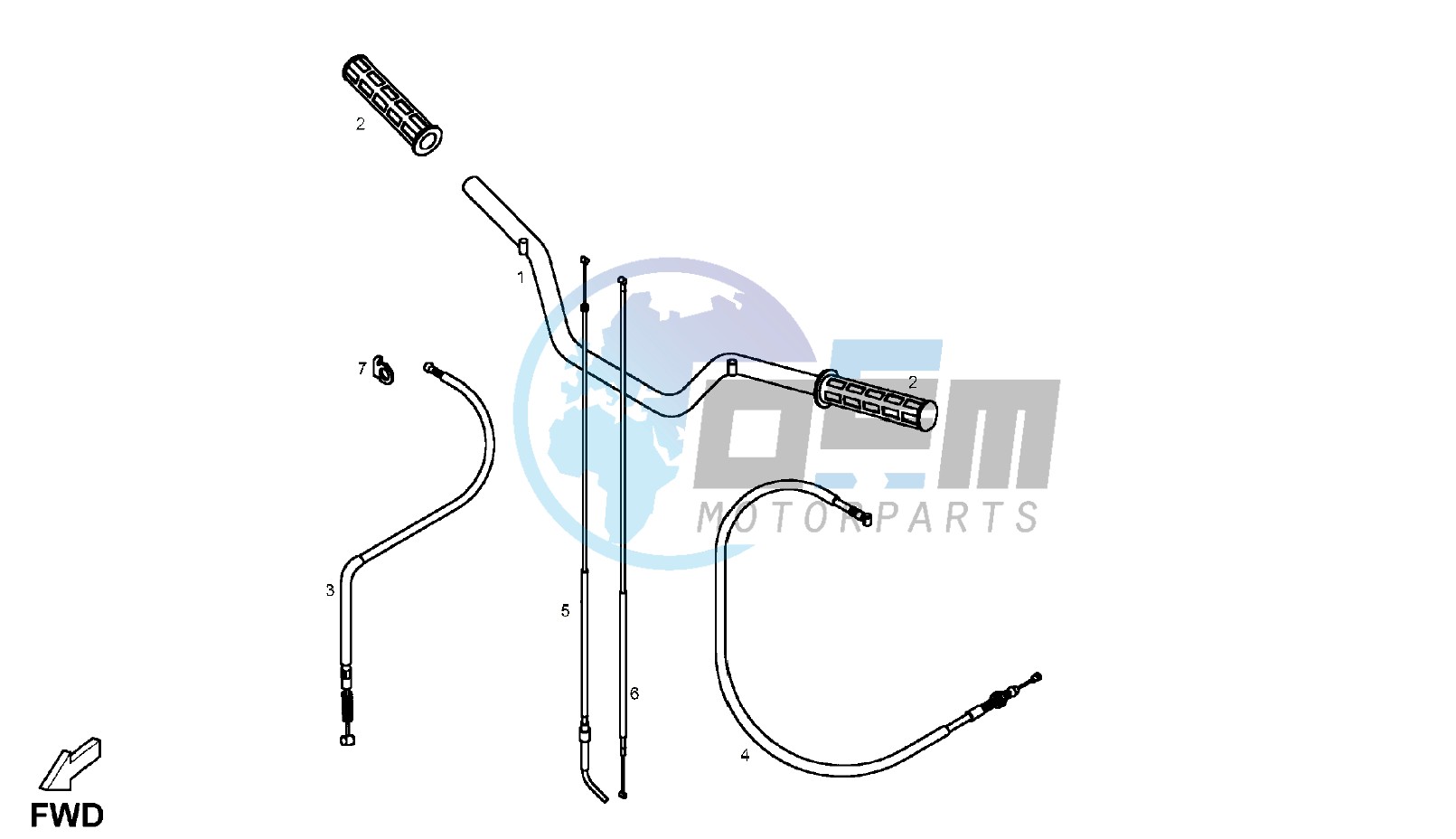 STEERING HANDLE - CABLE DISC BRAKE