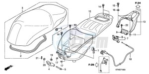 SH300AR9 UK - (E / ABS MKH SPC) drawing SEAT/LUGGAGE BOX